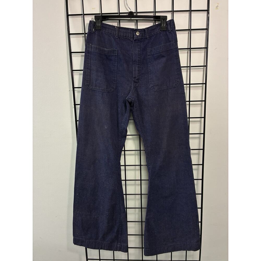 Vintage US navy pants mens 30 x 32 seafarer 70s flare bell bottom jeans talon